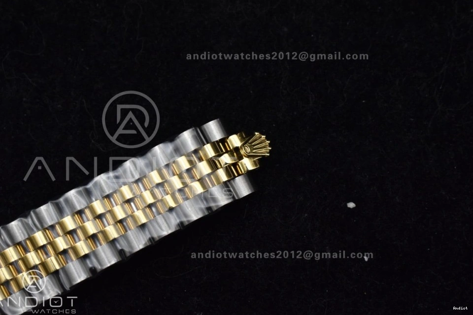 Markers Bracelet DateJust YG 31 316L Steel on GSF Stick 278273 President Ladies Black Dial 0120